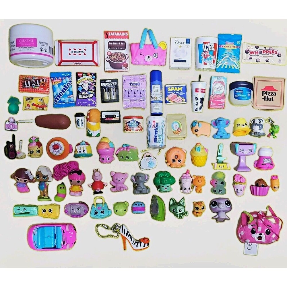 Lot Of 60+ Pieces Mini Brand, Pet Shop, Shopkins, & More. Some Collectible.